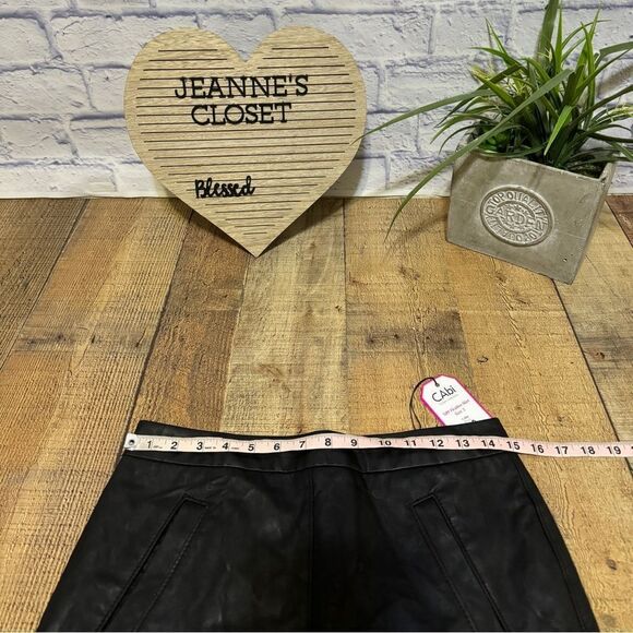 CAbi Vegan Leather Stretchy Skirt Size 2 Style Number 509 NWT - Picture 10 of 13